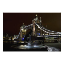 Tower Bridge And The Girl and Dolphin Statue Art Photo