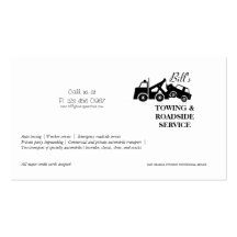 Towing Roadside Wrecker Service Business Card