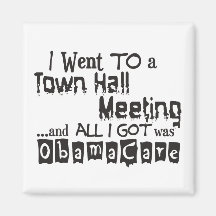 Town Hall Meeting ObamaCare Fridge Magnets