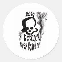 toxic round stickers