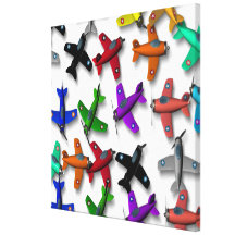 Toy Aeroplanes Wrapped Canvas 24x24" Canvas Print