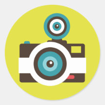 Toy Camera (Fisheye) Round Sticker