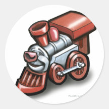 Toy Train Round Sticker