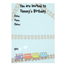 Toy Trains Personalized Invitation