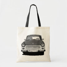 Trabant Car Front, Black and White,  Berlin Canvas Bag