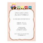 Tracks - Kids birthdayparty invites (peach)