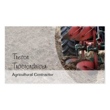 Tractor ploughing business card