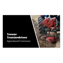 Tractor ploughing business card