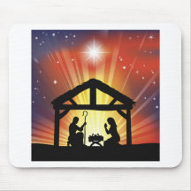 Traditional Christian Christmas Nativity Scene Mousepads