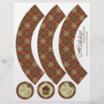 Traditional Christmas Cupcake Wrapper Flyers