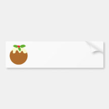 Traditional Christmas Pudding. On White. Bumper Sticker
