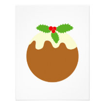 Traditional Christmas Pudding. On White. Personalized Invite
