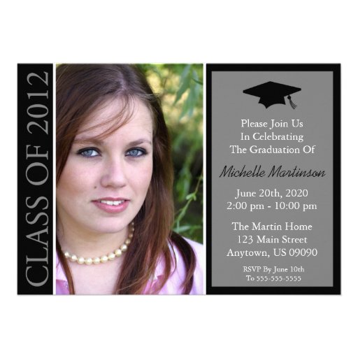 Traditional Class Of 2012 Graduation (Black) Announcement