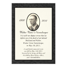 Traditional Death Announcement Card