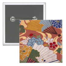 Traditional Japanese fabric design Pins