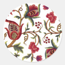 Traditional Queen Anne Jacobean Embroidery Stickers