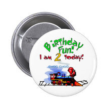Train 2nd Birthday Tshirts and Gifts Pin