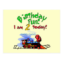 Train 2nd Birthday Tshirts and Gifts Postcard