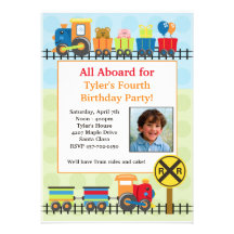 Train Birthday Party Invitation