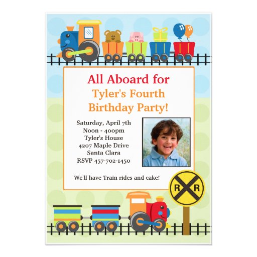 Train Birthday Party Invitation