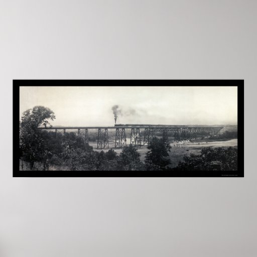 Train From Chicago Photo 1914 Print
