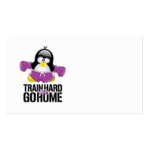Train Hard or Go Home Penguin Business Card Template