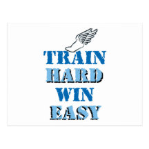 Train hard  Win Easy - Track and Field Postcards