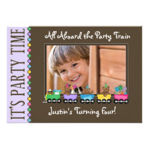 Train Kid's Birthday Party Invitation