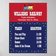 Train Party Schedule Posters