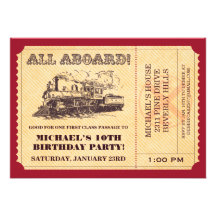 Train Ticket Invitations