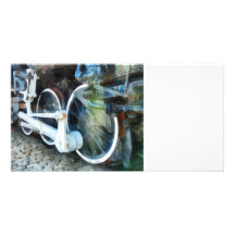 Train Wheels Personalized Photo Card