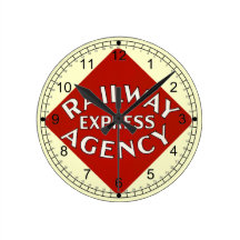 Trains Can Send Your Bags ahead by Railway Express Clocks