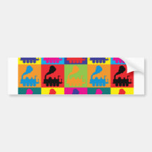 Trains Pop Art Bumper Stickers
