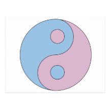 Transgender Yin Yang Symbol Post Cards