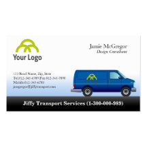 Transportation Blue Van Business Cards