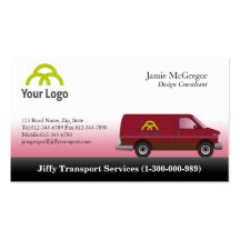 Transportation Red Van Business Cards