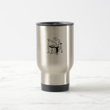 Trap set drummer abstract bw sketch design mugs