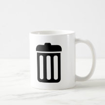 Trash bin symbol mugs