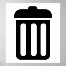 Trash bin symbol poster