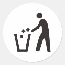 Trash Can Sign Sticker
