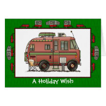 Travco Camper RV Holiday Wish Card