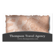 Travel Agent Map Business Cards