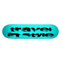 Travel In Style- Light Blue Skate Deck