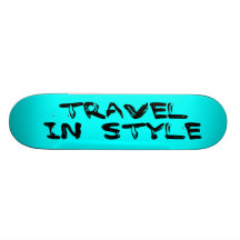 Travel In Style- Light Blue Skateboard Deck
