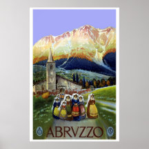 Travel Poster - Vintage ABRUZZO ITALY
