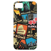 Travel posters retro vintage europe asia usa iPhone 5 covers