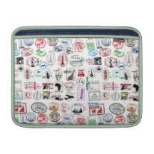 Travel Stamps Pattern Case Sleeve MacBook Air Sleeves