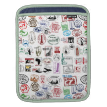 Travel Stamps Pattern Case Sleeve Sleeves For iPads
