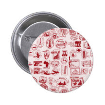 Travel Stamps Pattern Pin