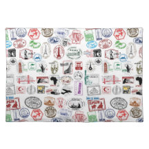Travel Stamps Pattern Placemat